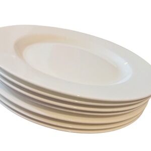 Studio Tu Cascade Dinner Plates Set of 7 White Fine Bone China Great  8.5"